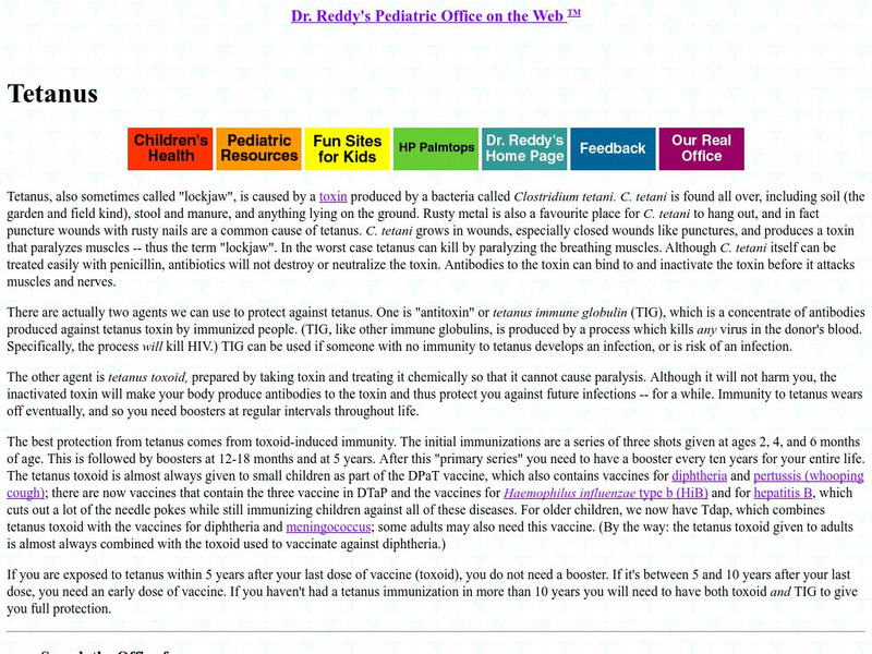 Tetanus Handout Tetanus Handout