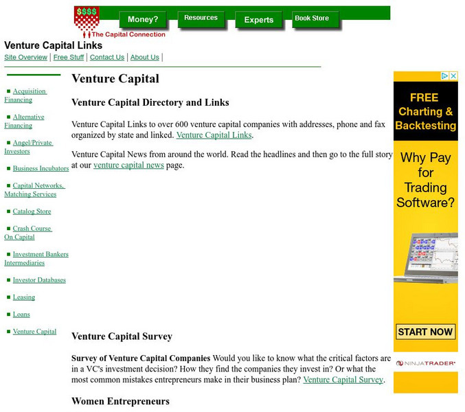 The Entrepreneur's Resource: Venture Capital Website The Entrepreneur's Resource: Venture Capital Website