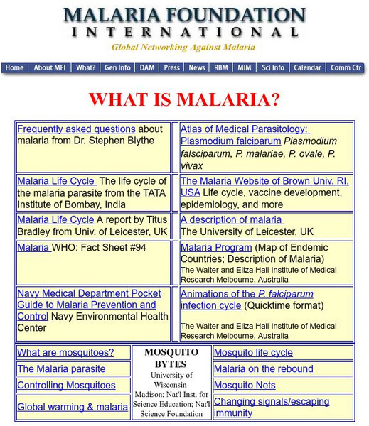 Malaria Foundation International: What Is Malaria? Website Malaria Foundation International: What Is Malaria? Website