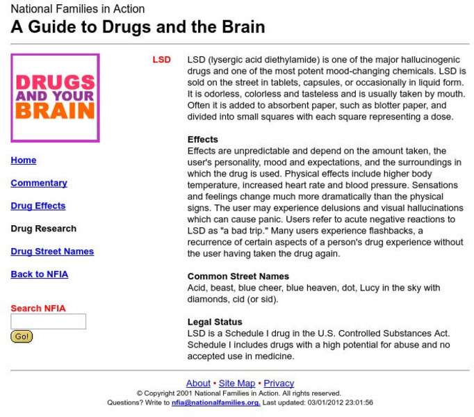 Drugs and the Brain: Lsd Website Drugs and the Brain: Lsd Website
