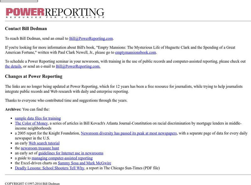 Power Reporting Resources and Training for Journalists Website Power Reporting Resources and Training for Journalists Website