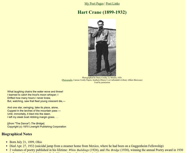 Hart Crane Website Hart Crane Website