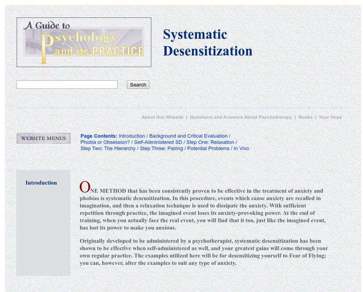 Systematic Desensitization Activity Systematic Desensitization Activity