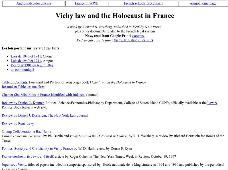 Vichy Law and the Holocaust in France eBook