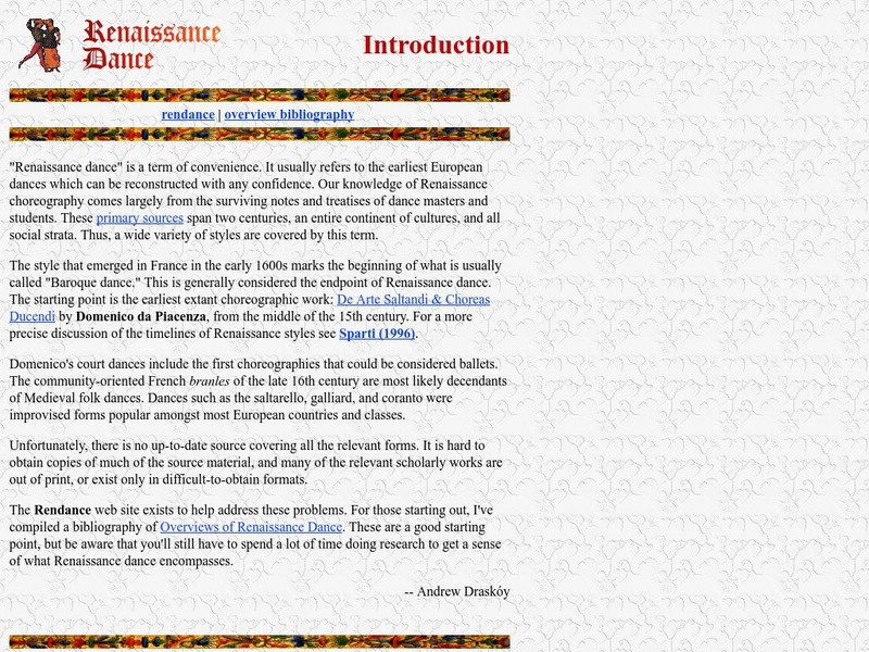 Renaissance Dance: Definition Article Renaissance Dance: Definition Article