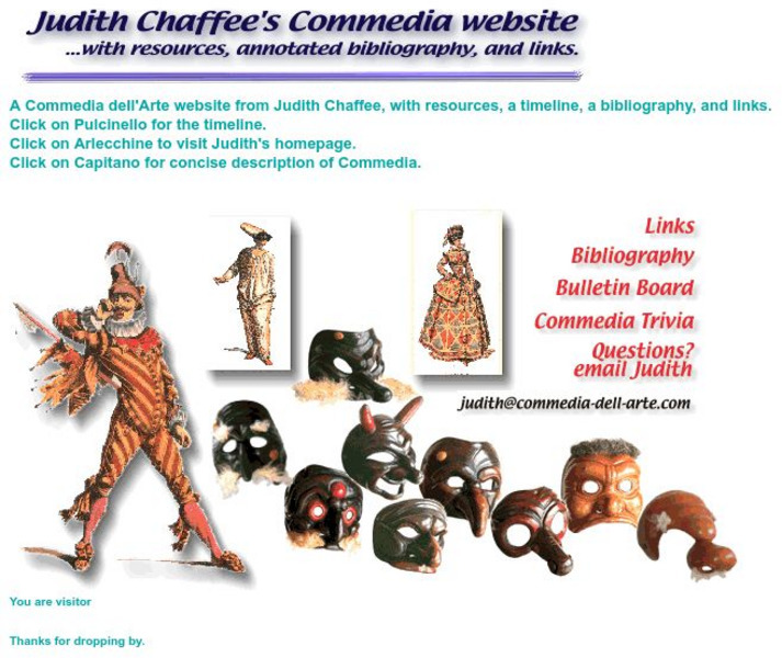 Judith: Commedia Dell'arte Website