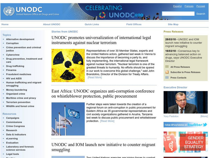 United Nations Office on Drugs and Crime Website United Nations Office on Drugs and Crime Website