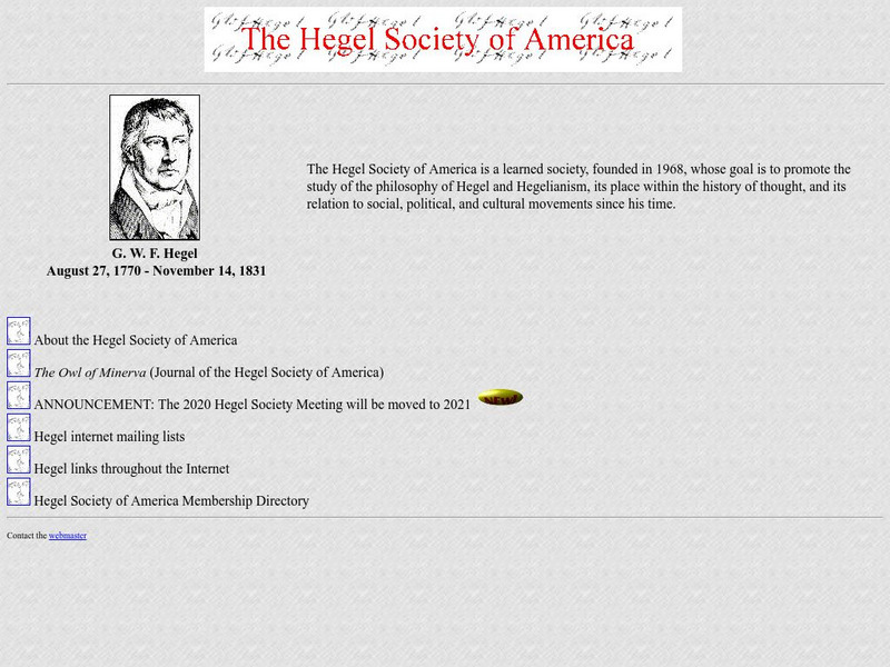 Hegel Society of America Website Hegel Society of America Website
