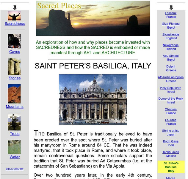 Sacred Places: St. Peter's Basilica Handout Sacred Places: St. Peter's Basilica Handout