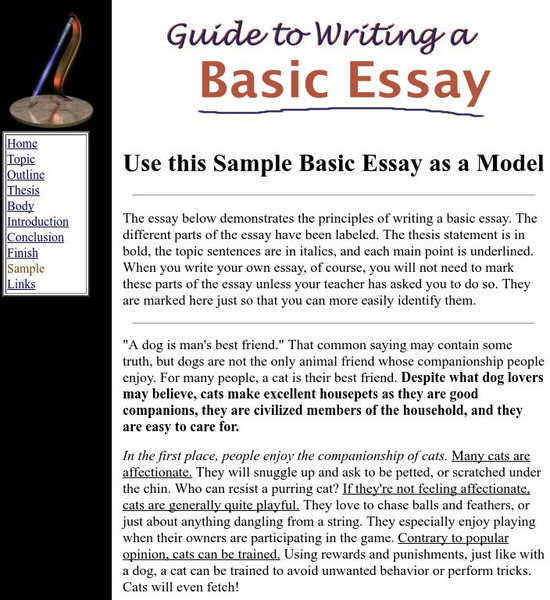 Guide to Writing a Basic Essay: Sample Essay Activity Guide to Writing a Basic Essay: Sample Essay Activity