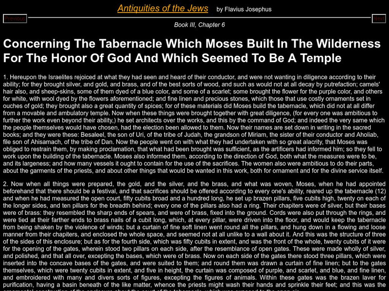 Concerning the Tabernacle Which Moses Built eBook
