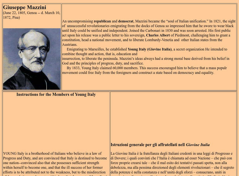 Dickinson College: Giuseppe Mazzini Handout