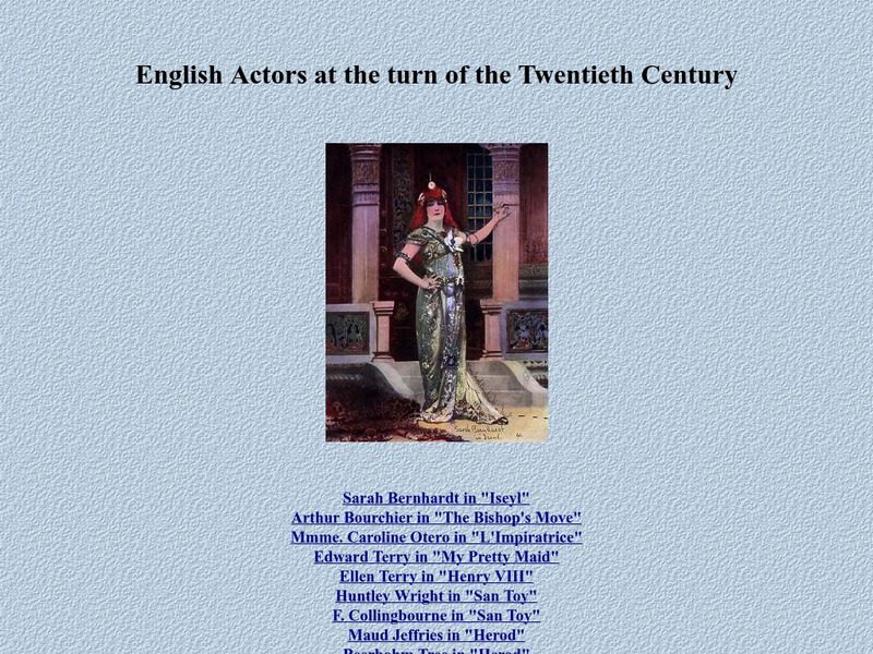 English Actors at the Turn of the Twentieth Century Graphic English Actors at the Turn of the Twentieth Century Graphic