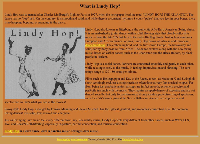 Dancing: What Is Lindy Hop? Article