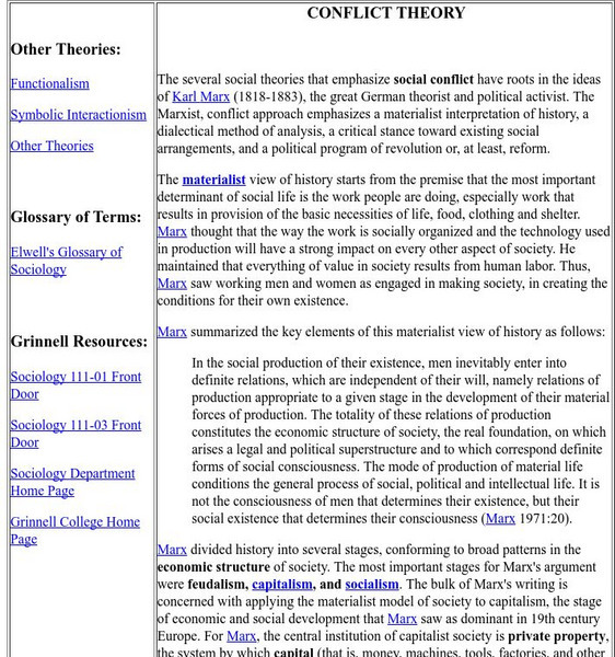 Grinnel College: Conflict Theory Handout