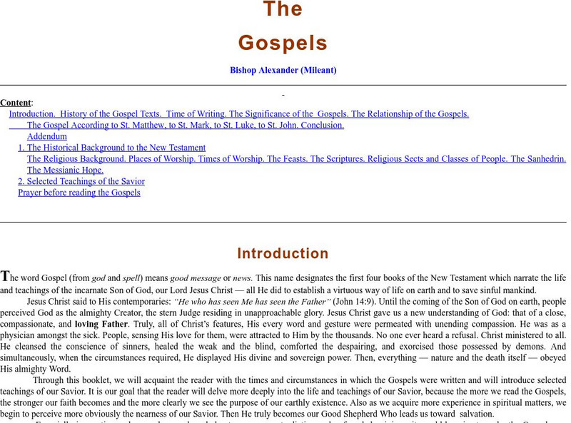 Father Alexander: The Gospels eBook