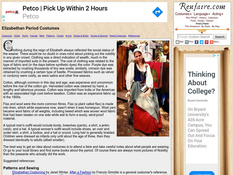 Renaissance Fair: Elizabethan Period Costumes Website Renaissance Fair: Elizabethan Period Costumes Website