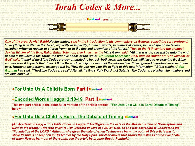 Mayim Hayim Ministries: Torah Codes Website Mayim Hayim Ministries: Torah Codes Website