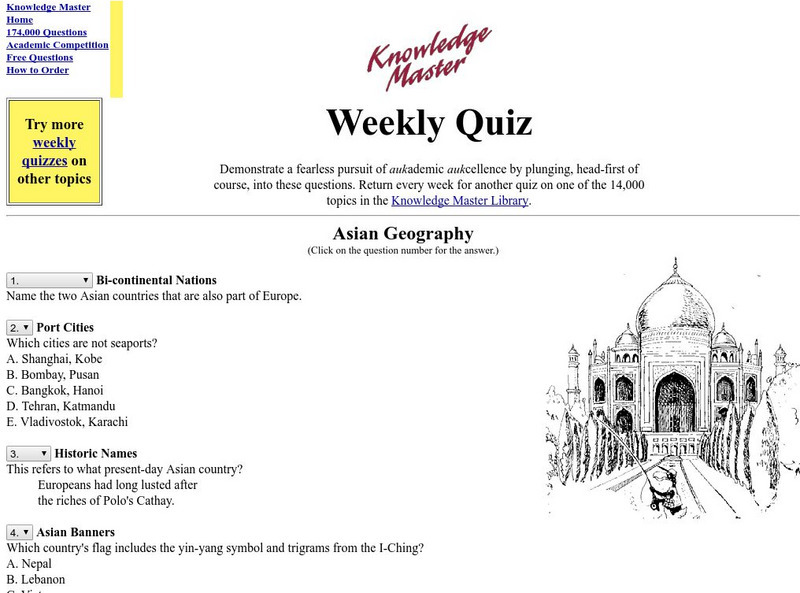 Knowledge Master Weekly Quiz: Asian Geography Unknown Type Knowledge Master Weekly Quiz: Asian Geography Unknown Type