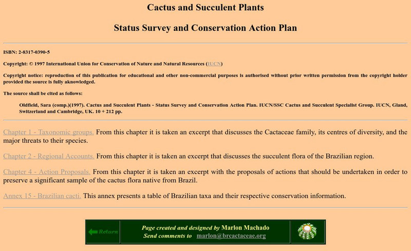 Brazilian Cacti Project: Status Survey and Conservation Action Plan eBook Brazilian Cacti Project: Status Survey and Conservation Action Plan eBook