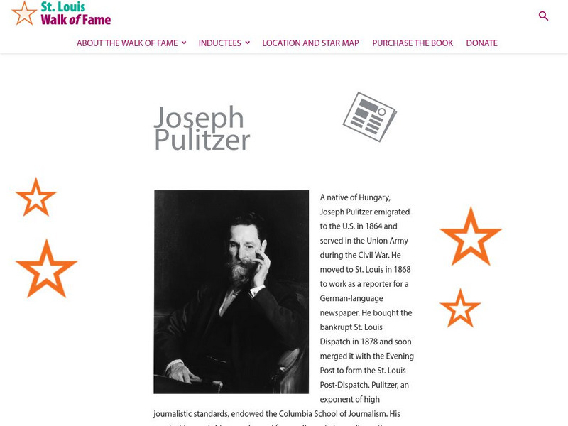 St. Louis Walk of Fame: Joseph Pulitzer Handout