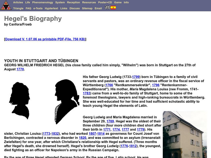 Hegel.net: Hegel Biography Website Hegel.net: Hegel Biography Website