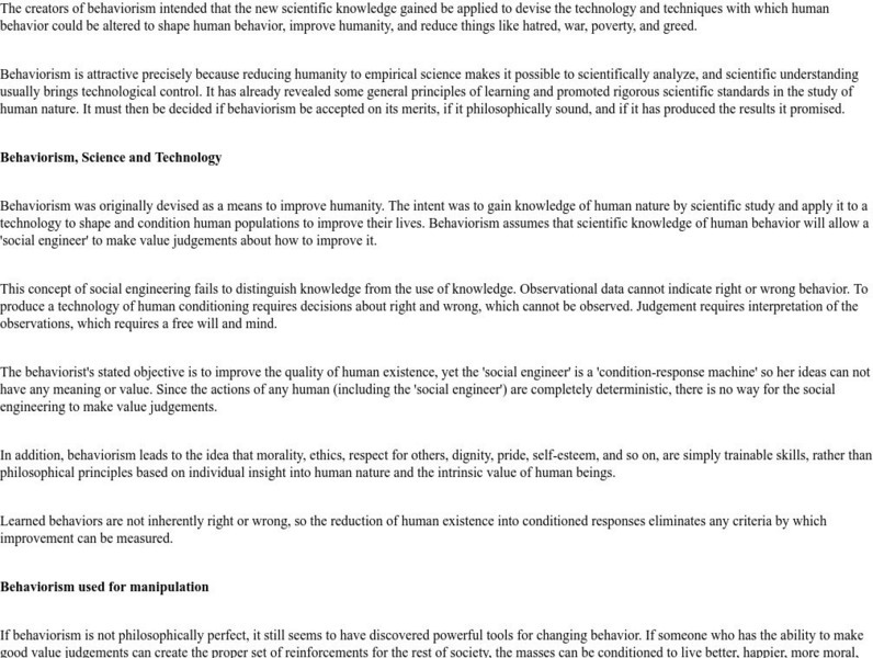 Christopher's Soapbox: Behaviorism Activity Christopher's Soapbox: Behaviorism Activity