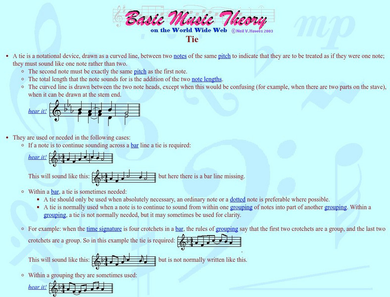 Basic Music Theory: Tie Website Basic Music Theory: Tie Website