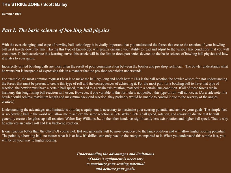 Ncaba: The Basic Science of Bowling Ball Physics Activity Ncaba: The Basic Science of Bowling Ball Physics Activity
