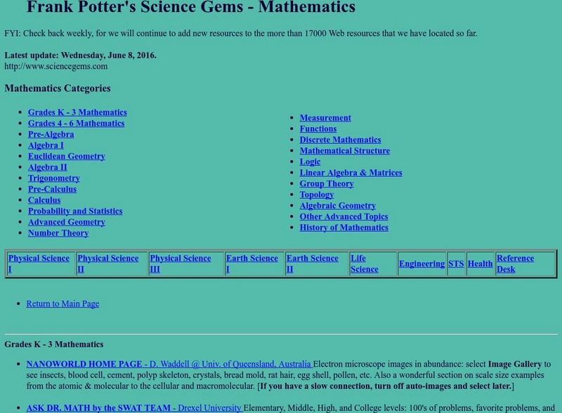 Science Gems: Mathematics Website Science Gems: Mathematics Website