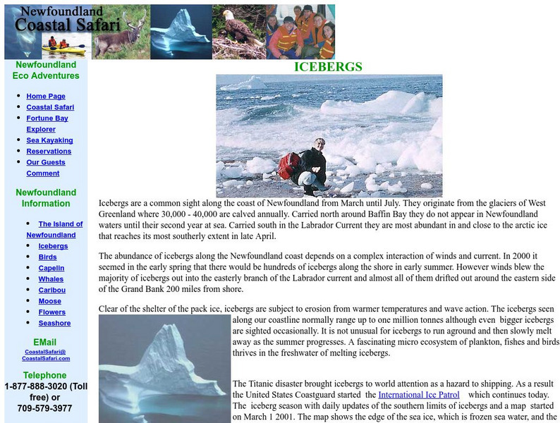 Newfoundland Coastal Safari: Icebergs Handout Newfoundland Coastal Safari: Icebergs Handout