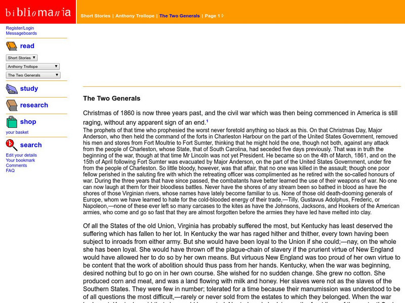 Bibliomania: Full Text of the Two Generals Handout Bibliomania: Full Text of the Two Generals Handout