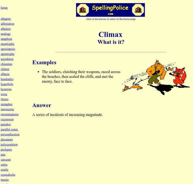 Spelling Police: Climax: What Is It? Handout Spelling Police: Climax: What Is It? Handout