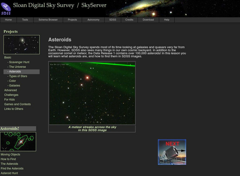 Skyserver: Asteroids Handout Skyserver: Asteroids Handout