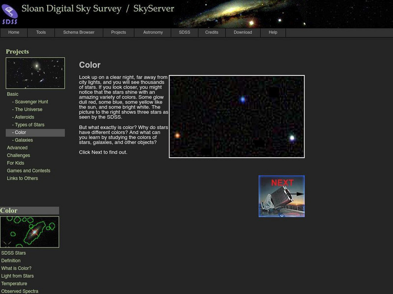 Sky Server: Color Website Sky Server: Color Website