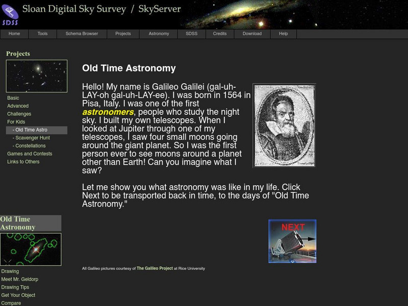 Sky Server: Old Time Astronomy Unit Plan Sky Server: Old Time Astronomy Unit Plan