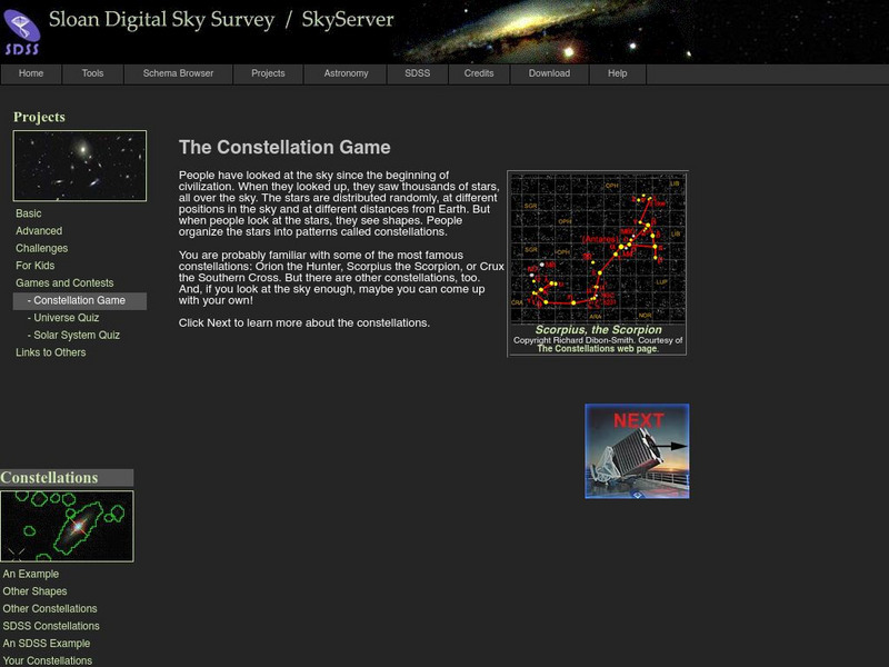 Sky Server: The Constellation Game Interactive