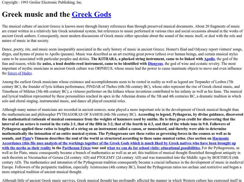 Hammerwood: Greek Music and the Greek Gods Article Hammerwood: Greek Music and the Greek Gods Article