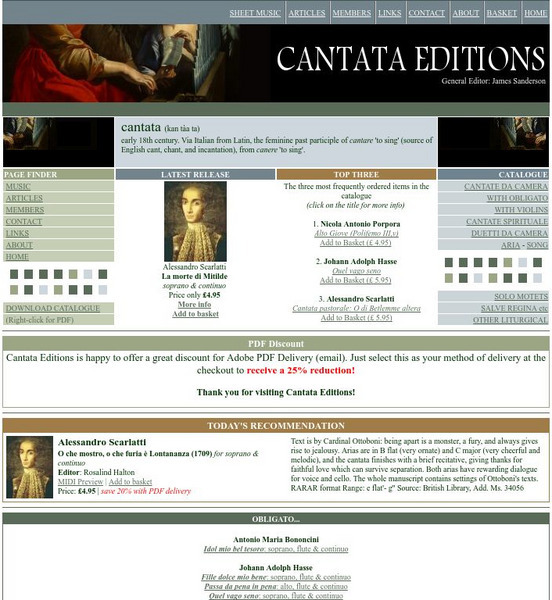 Baroque Cantata Website Baroque Cantata Website