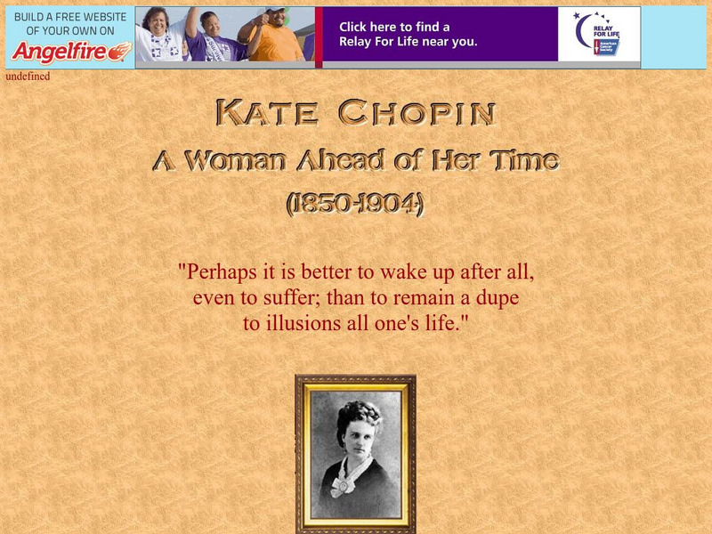 Angel Fire: Kate Chopin: A Woman Ahead of Her Time Article