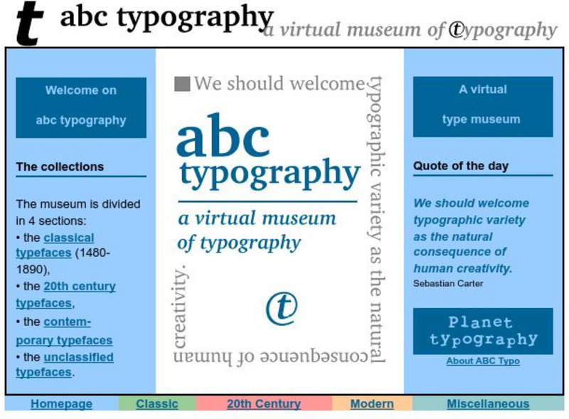 Abc Typography: A Virtual Museum of Typography Website