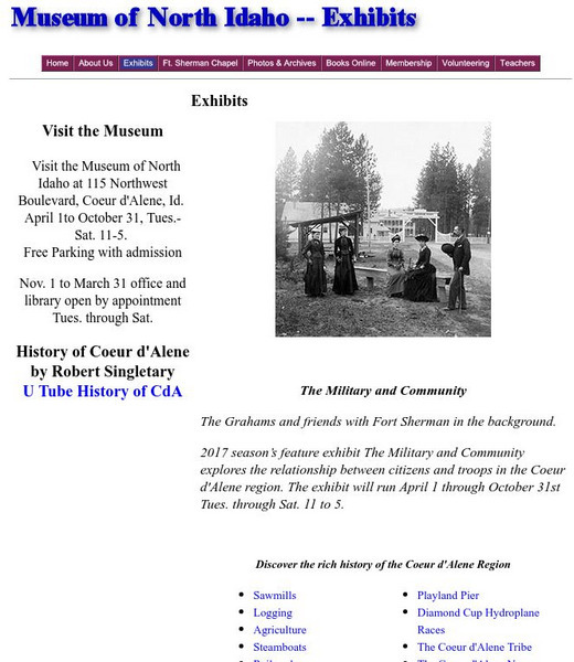 Museum of North Idaho: Exhibits Website Museum of North Idaho: Exhibits Website