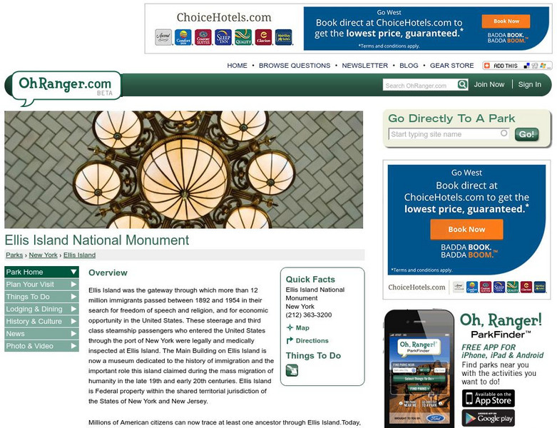 American Park Network: Ellis Island Website American Park Network: Ellis Island Website