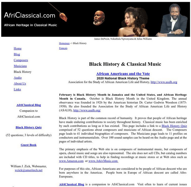 Africlassical: Black History and Classical Music Website Africlassical: Black History and Classical Music Website