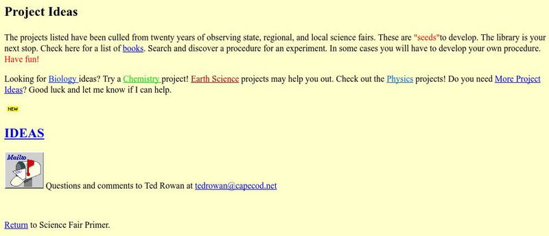 Science Fair Primer: Physics Project Ideas Activity Science Fair Primer: Physics Project Ideas Activity