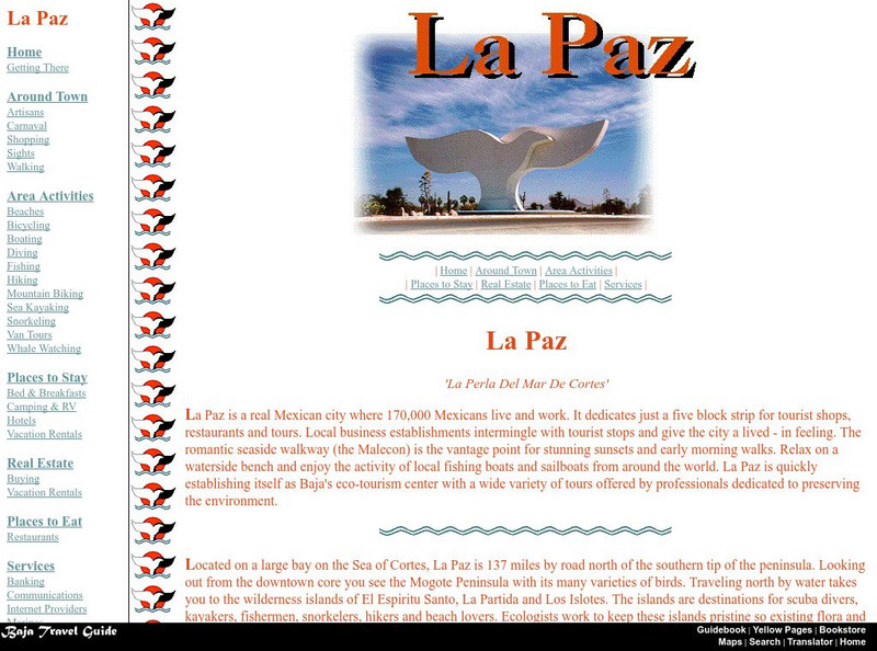 Baja Travel Guide: La Paz Website