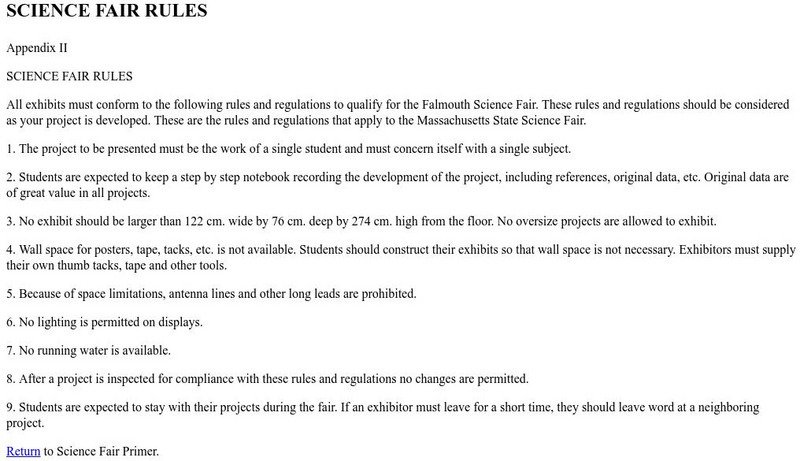 Science Fair Primer: Science Fair Rules Professional Doc Science Fair Primer: Science Fair Rules Professional Doc