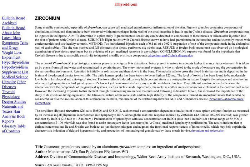 Zirconium Handout Zirconium Handout