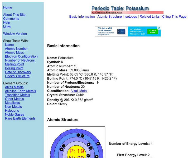 Chemical Elements: Potassium Handout Chemical Elements: Potassium Handout