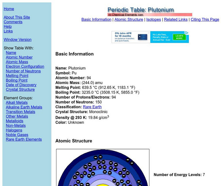 Chemical Elements: Plutonium Handout Chemical Elements: Plutonium Handout